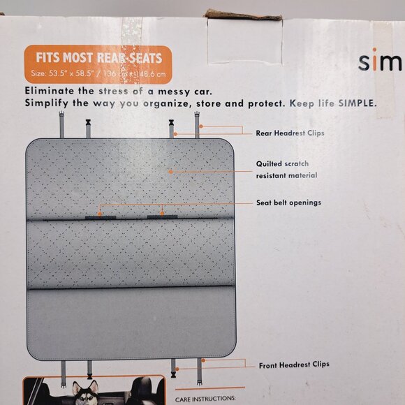 Car Rear Seat Protective Cover Hammock for Dogs - Picture 4 of 8